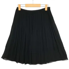 COMME CA ISM コムサイズム 通年★ プリーツ Aライン フレア スカート Sz.M レディース 黒のサムネイル