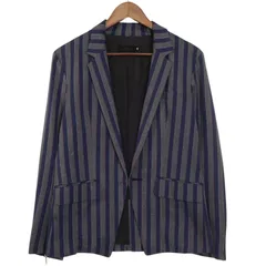 And A アンドエー 通年 総裏 ストレッチ ストライプ★ アンコン 1B テーラード ジャケット ブレザー Sz.42 メンズ 日本製のサムネイル