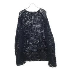 BLACK COMME des GARCONS (ブラックコムデギャルソン) 24AW AD2024 ローゲージ クルーネックニットセーター ブラック 1N-N006のサムネイル