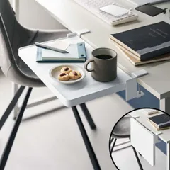 山崎実業 テーブル横折り畳み棚 タワー tower 折りたたみ棚 サイドトレー 拡張テーブル 後付け 補助台 キッチン雑貨 引き出し 天板 ダイニング デスク スリム コンパクト おしゃれ 穴あけ不要 机 配膳 食器 調味料 北欧 タワーシリーズ