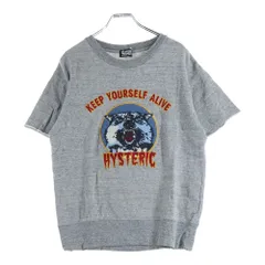 HYSTERIC GLAMOUR (ヒステリックグラマー) ウルフパイル コットンスウェット 半袖トレーナー グレー レディース 01171CS08