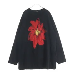 Yohji Yamamoto POUR HOMME (ヨウジヤマモト プールオム) 21AW フラワーインターシャ ニットセーター ブラック HJ-K39-179のサムネイル