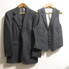 良品 POLO by RALPH LAUREN ポロバイラルフローレン テーラードジャケット ジレ ベスト 2点セット サイズA6 ブラック グレー メンズ 古着 中古 USED
