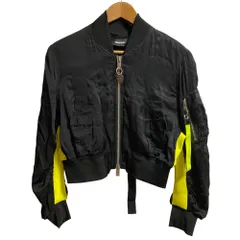 美品 DIESEL ディーゼル クロップド ボンバージャケット サイズXS ブラック レディース 古着 中古 USED