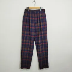 FILE from wrangler ラングラー チェック ツータック パンツ 古着 vintage テーパード 30⁻4 ネイビー系 C296のサムネイル