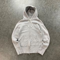 美品✨Drawer コットン吊り裏毛フーデッドパーカー ジップ ロゴ グレー 