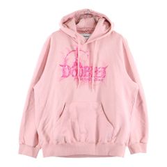 doublet (ダブレット) 23AW DOUBLAND EMBROIDERY HOODIE ダブランド フロントエンブロイダリー プルオーバーフーディー パーカー スウェット ピンク 23AW43CS287
