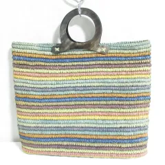 美品 JAMIN PUECH ジャマンピュエッシュ かごバッグ ハンドバッグ マルチカラー レディース 古着 中古 USED