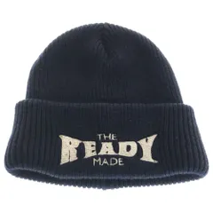 READY MADE (レディメイド) 24AW RCYCL WOOL KNT CAP ロゴ刺繍 ウール混 ニットビーニー ニット帽 帽子 ブラック RE-WO-BK-00-00-291