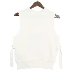 Mystrada マイストラーダ 通年 ストレッチ ニット★ サイドベルト ベスト Sz.38 レディース 白のサムネイル