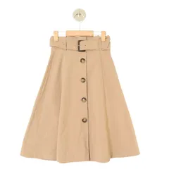 JILL STUART ジルスチュアート 春夏 ベルト付き★ フレア Aライン ミモレ丈 ハイウエスト スカート Sz.S レディースのサムネイル