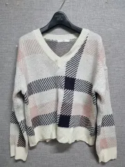 alte Vネック CHECK パータン ニット66 77