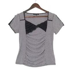 nanette lepore ナネットレポー 春夏★ ボーダー カットソー Tシャツ Sz.M レディースのサムネイル