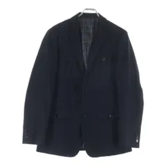 BURBERRY BLACK LABEL (バーバリー ブラックレーベル) 裏地チェック マルチポケットデザイン ウール 2B テーラードジャケット ブラック/グレー D1E81-210-09