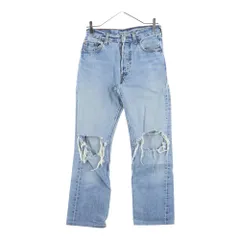 Levi's (リーバイス) 90s 501 ボタン裏299 USA製 ストレートデニムパンツ クラッシュ インディゴ