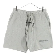 FEAR OF GOD ESSENTIALS (フィアオブゴッド エッセンシャルズ) フロントリフレクターロゴ 裏起毛 ドローストリング スウェット ハーフパンツ グレー