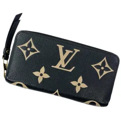 【中古】LOUIS VUITTON | ルイ・ヴィトン ジッピーウォレット バイカラー モノグラム アンプラント ラウンドファスナー長財布 M80481 ブラック×ベージュ【尾張小牧店】