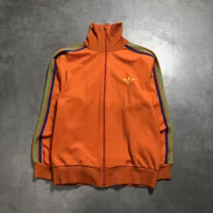 GQ4919◇adidas : 西ドイツ製 70’s トラックジャケット◇2◇オレンジ系 アディダス track jacket ジャージ デサント ヴぃ