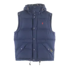 POLO RALPH LAUREN (ポロラルフローレン) ロゴ刺繍 フード付き ダウンベストジャケット ネイビー 710561081006