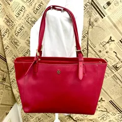トリーバーチ トートバッグ ショルダー 赤 革 ビジネス 旅行 GC52