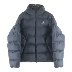 NIKE (ナイキ) THERMA-FIT BRK PUFFER JKT フロントロゴ刺繍 フーデッド 中綿ジャケット ブラック HV0532-010