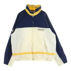 NAUTICA (ノーティカ) フロントロゴ ジップアップナイロンジャケット ネイビー/アイボリーのサムネイル