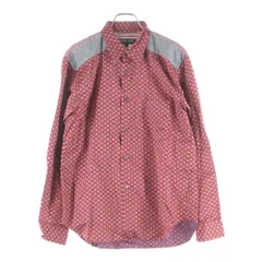 COMME des GARCONS HOMME DEUX (コムデギャルソン オムドゥ) 19AW AD2019 異素材ドッキング 長袖総柄ボタンシャツ レッド DD-B034のサムネイル