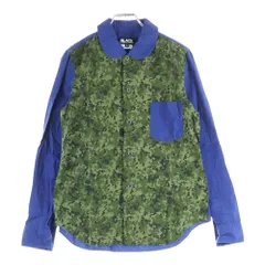 BLACK COMME des GARCONS (ブラックコムデギャルソン) 12SS AD2011 カモ 切替 長袖 シャツ ブルー 1I‐B002のサムネイル