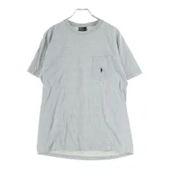 POLO RALPH LAUREN (ポロラルフローレン) 90s VINTAGE USA製 ワンポイント 胸ポケットTシャツ グレー