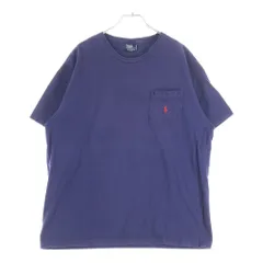 POLO RALPH LAUREN (ポロラルフローレン) 90s VINTAGE ワンポイント 胸ポケットTシャツ ネイビー