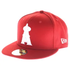 NEW ERA (ニューエラ) ロサンゼルス エンゼルス 6パネル ベースボールキャップ 帽子 レッド/ピンク