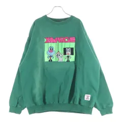 X-LARGE (エクストララージ) TIM COMIX CREWNECK SWEAT コミックス刺繍 クルーネック スウェット トレーナー グリーン 101223012016
