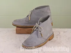 MN090 Clarks レディーズブーツ スウェード 水色 CM23.5 23.5cm