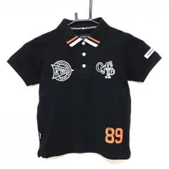 【美品】パーリーゲイツ 半袖ポロシャツ ネイビー×白 刺しゅう ジュニア・キッズ 120 ゴルフウェア PEARLY GATES