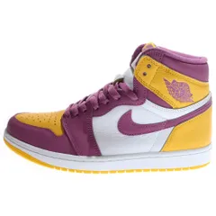 NIKE (ナイキ) AIR JORDAN 1 HIGH OG Brotherhood エアジョーダンワン ブラザーフッド ハイカットスニーカー イエロー/パープル US9.5/27.5cm 555088-706