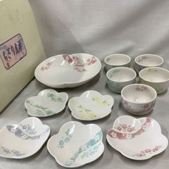 龍峰窯 竹斎 花みずき 宴揃 桜柄 食器セット 小皿 大皿 3種類 7点