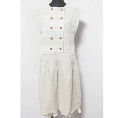 良品 Sally Scott サリースコット エンブロイダリー リネンワンピース 57-48-3044 9AR ベージュ レディース 古着 中古 USED