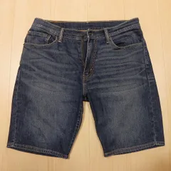 (13★ Levi's ジーンズ 505 ★ デニム ショートパンツ W32 リーバイス ストレッチ ユーズド加工 古着