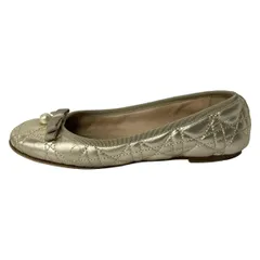 DIOR/ChristianDior(ディオール/クリスチャンディオール) フラットシューズ 35 レディース ゴールド レザー