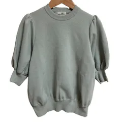 美品 23SS yori ヨリ コットンパフスリーブ ニット YR2131-033SP サイズF ライトグリーン レディース 古着 中古 USED