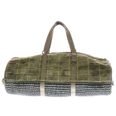 DIESEL (ディーゼル) オーバルDロゴデザイン 異素材ミックス ダッフル ボストンバック カーキ