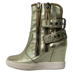 giuseppe zanotti(ジュゼッペザノッティ) スニーカー 36 レディース美品  ゴールド×ベージュ ハイカット/インヒール レザーのサムネイル