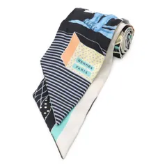 HERMES エルメス TWELL ツイリー ツイル トゥイリー スカーフ バッグアクセサリー GRAND THEATRE NOUVEAU シルク100% ブラック マルチカラー