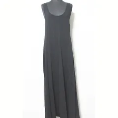 美品 Theory セオリー ノースリーブ Uネック マキシ丈 カットソーワンピース S ブラック レディース 古着 中古 USED
