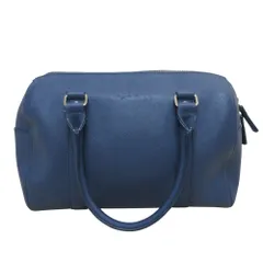 美品 agnès b. VOYAGE アニエスベーボヤージュ サフィアーノレザー 2WAY ミニボストンバッグ ショルダーバッグ ブルー レディース 古着 中古 USED