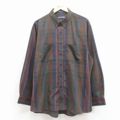 XL/古着 バンヒューセン 長袖 シャツ メンズ 90年代 90s ボタンダウン 茶他 チェック 26jan22