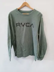 ピD125●RVCA●ルーカー●スウェット●リブ袖●ロゴプリント●メンズ●sizeL●緑