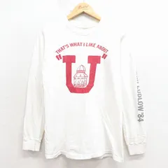 S/古着 長袖 ビンテージ Tシャツ メンズ 80年代 80s U クルーネック 白 26jan22