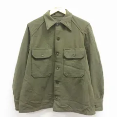 M/古着 長袖 ビンテージ ミリタリー シャツ メンズ 70年代 70s 緑 26jan22