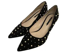 k04250410025　ZARA BASIC COLLECTION　35　黒×ベージュ　22.5cm程度　シューズ　パンプス　通年